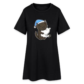 Chat race de chat La Havane - Robe T-shirt Femme - noir - Devant