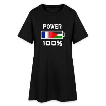 Palestine and France are in power - Women’s T-Shirt Dress - black - Front