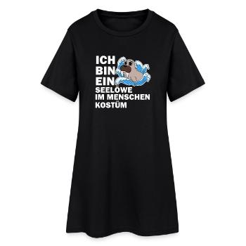Walross - Frauen T-Shirt-Kleid - Schwarz - Vorne