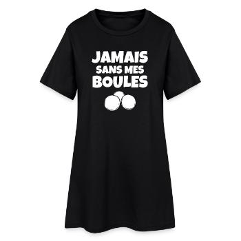 pétanque, bouliste, terrain de pétanque - Robe T-shirt Femme - noir - Devant