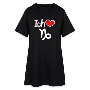 Astrologie Herz Steinbock Statement Horoskop - Frauen T-Shirt-Kleid - Schwarz - Vorne