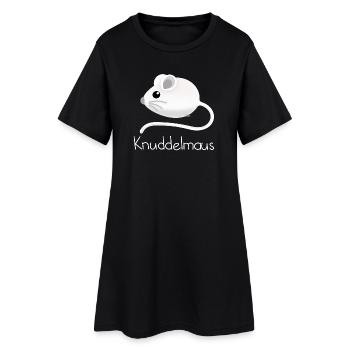 Knuddelmaus - Frauen T-Shirt-Kleid - Schwarz - Vorne