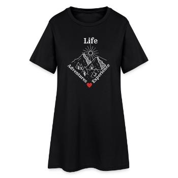 Life Adventures Experience - Adventure Tee - Frauen T-Shirt-Kleid - Schwarz - Vorne