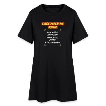 Lass Mich In Ruhe – Humoristischer Spruch - Frauen T-Shirt-Kleid - Schwarz - Vorne