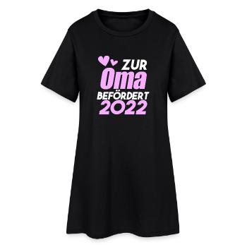 Oma 2022 - Werdende Oma 2022 - Frauen T-Shirt-Kleid - Schwarz - Vorne
