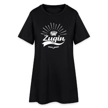 Zugin diatonisch harmonisch | ZiachON! - Frauen T-Shirt-Kleid - Schwarz - Vorne