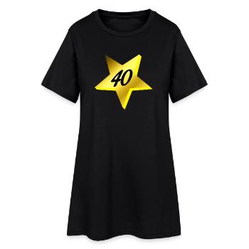 was schenken, 40 sternmotiv - Frauen T-Shirt-Kleid - Schwarz - Vorne