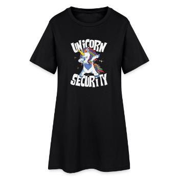 Unicorn security - Frauen T-Shirt-Kleid - Schwarz - Vorne