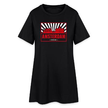 Silhouette rouge de la Skyline d’Amsterdam - Robe T-shirt Femme - noir - Devant