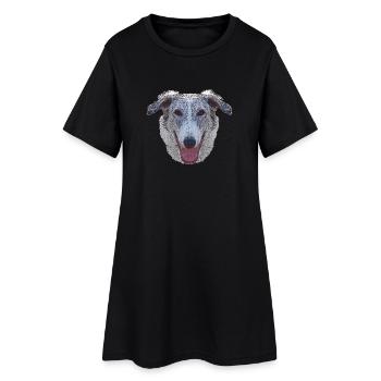 coole hundemotive, Barsoi gesicht - Frauen T-Shirt-Kleid - Schwarz - Vorne