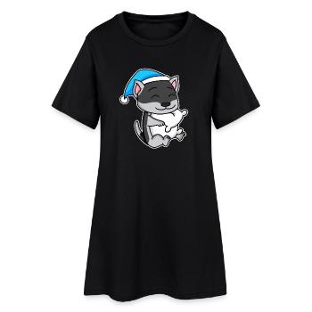 Chien race de chien Siberian Husky - Robe T-shirt Femme - noir - Devant