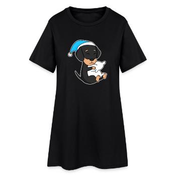 Chien Race de chien Teckel Teckel - Robe T-shirt Femme - noir - Devant