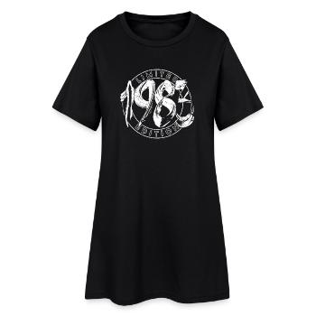 Limitierte Ausgabe 1984 Graffiti Circle - Frauen T-Shirt-Kleid - Schwarz - Vorne