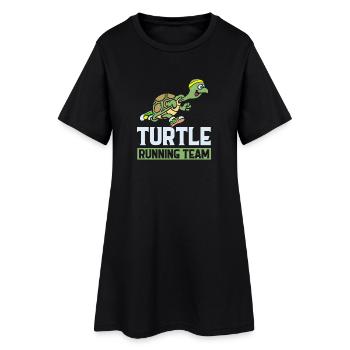 Turtle running team neu - Frauen T-Shirt-Kleid - Schwarz - Vorne