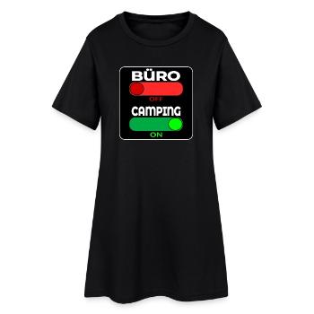 CAMPING SPRÜCHE - Frauen T-Shirt-Kleid - Schwarz - Vorne
