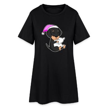 Dog Dog breed Dachshund - Women’s T-Shirt Dress - black - Front