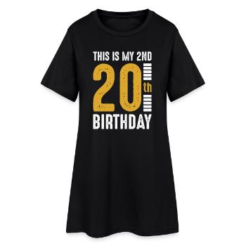 20e anniversaire Or Audacieux - Robe T-shirt Femme - noir - Devant