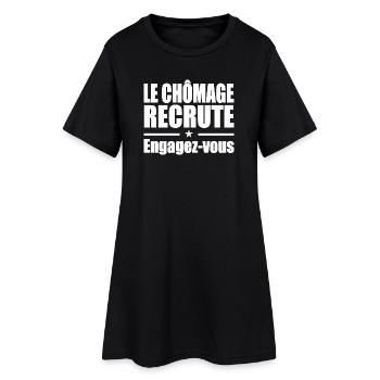 Le Chômage Engagez-vous - Robe T-shirt Femme - noir - Devant