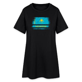 Design de drapeau vintage du Kazakhstan - Robe T-shirt Femme - noir - Devant