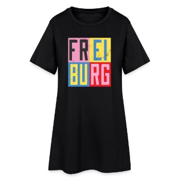 Freiburg Städte Design - Frauen T-Shirt-Kleid - Schwarz - Vorne