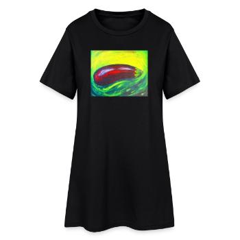 Aubergine verte - Robe T-shirt Femme - noir - Devant