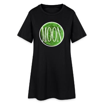 Encart - Lune vert émeraude - Robe T-shirt Femme - noir - Devant