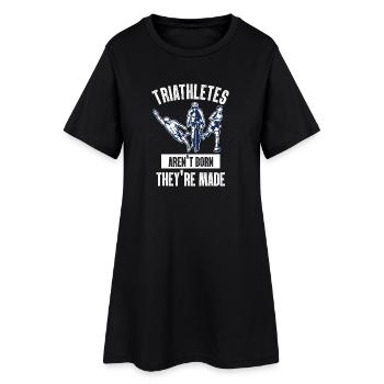 Les triathlètes ne naissent pas ils sont faits - Robe T-shirt Femme - noir - Devant