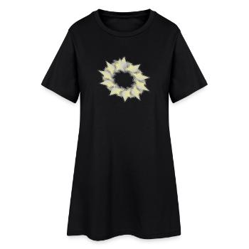 Motif Effet Cercle d’étoiles - Robe T-shirt Femme - noir - Devant