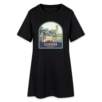 Le Suquet district in Cannes in France - Women’s T-Shirt Dress - black - Front
