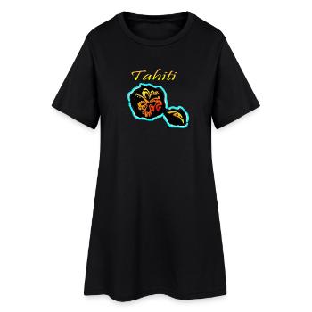 TAHITI - Women’s T-Shirt Dress - black - Front