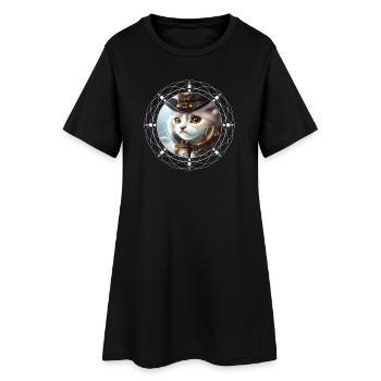 Chaton steampunk mignon - Robe T-shirt Femme - noir - Devant