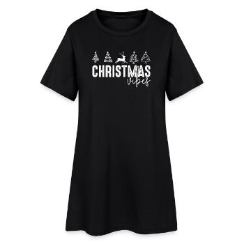Ambiances de Noël Sapins en renne - Robe T-shirt Femme - noir - Devant