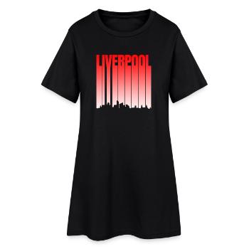 Pente de la ligne d’horizon de Liverpool - Robe T-shirt Femme - noir - Devant