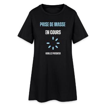 Prise de masse en cours - Robe T-shirt Femme - noir - Devant