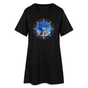 Le petit renne et le mignon renard vous souhaitent un fel - Robe T-shirt Femme - noir - Devant