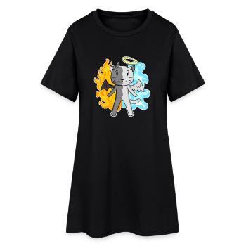 Cat Cat Breed British Shorthair - Women’s T-Shirt Dress - black - Front
