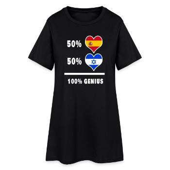 Israël et l’Espagne génie / cadeau - Robe T-shirt Femme - noir - Devant