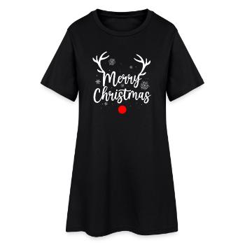 Rennes joyeux Noël - Robe T-shirt Femme - noir - Devant