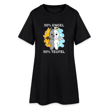 Hund Bichon Frise - Engel und Teufel - Frauen T-Shirt-Kleid - Schwarz - Vorne