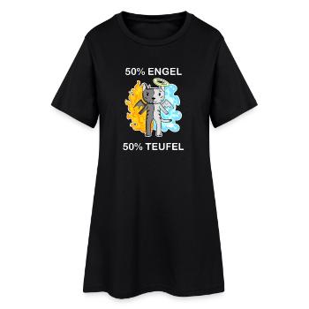 Katze Katzenrasse Ägyptische Mau Engel und Teufel - Frauen T-Shirt-Kleid - Schwarz - Vorne