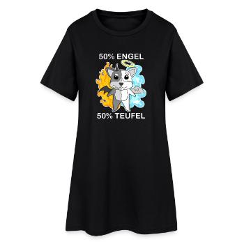 Hund Welsh Corgi Pembroke - Engel und Teufel - Frauen T-Shirt-Kleid - Schwarz - Vorne