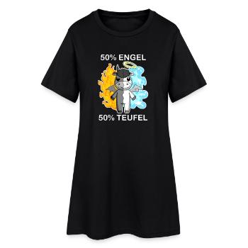 Esel - Engel und Teufel - Frauen T-Shirt-Kleid - Schwarz - Vorne