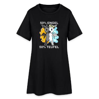 Katze Katzenrasse Chausie - Engel und Teufel - Frauen T-Shirt-Kleid - Schwarz - Vorne