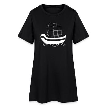 Voilier Allemagne du Nord Marin Capitaine - Robe T-shirt Femme - noir - Devant