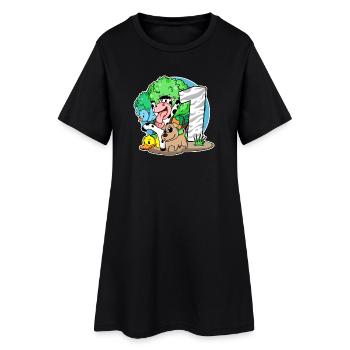1er anniversaire Animaux mignons 1 an - Robe T-shirt Femme - noir - Devant