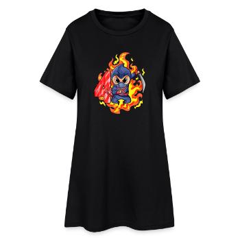 4ème anniversaire Garçon de 4 ans Ninja - Robe T-shirt Femme - noir - Devant