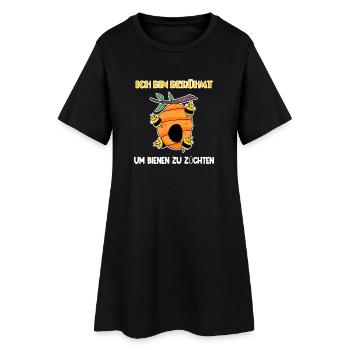 Imker - Frauen T-Shirt-Kleid - Schwarz - Vorne