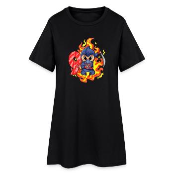 9ème anniversaire Garçon de 9 ans Ninja - Robe T-shirt Femme - noir - Devant