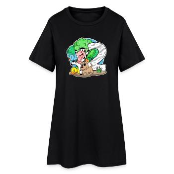 2nd birthday Cute animals 2 years old - Women’s T-Shirt Dress - black - Front
