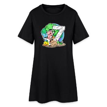 7ème anniversaire Animaux mignons 7 ans - Robe T-shirt Femme - noir - Devant